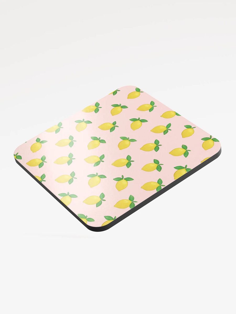 Lemons Light Pink Cork Coaster product image (3)
