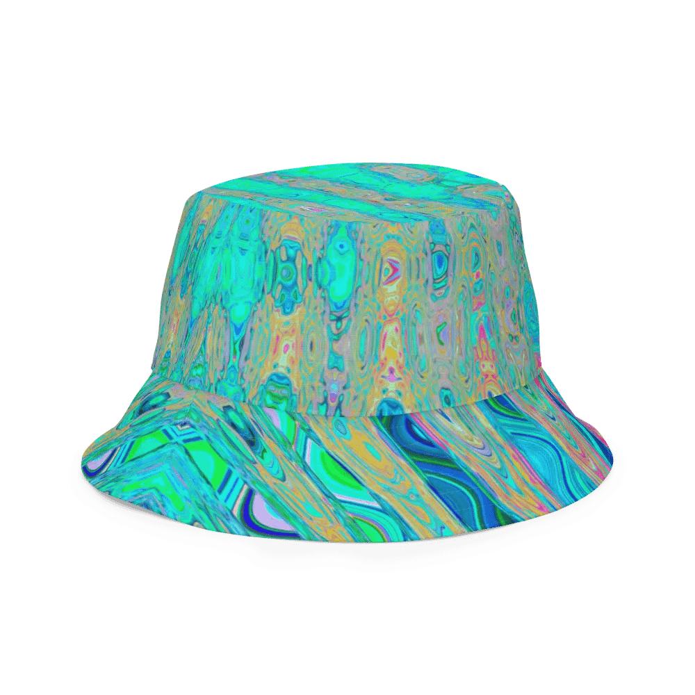 Groovy Abstract Retro Rainbow Atomic Waves Bucket Hat product image (11)