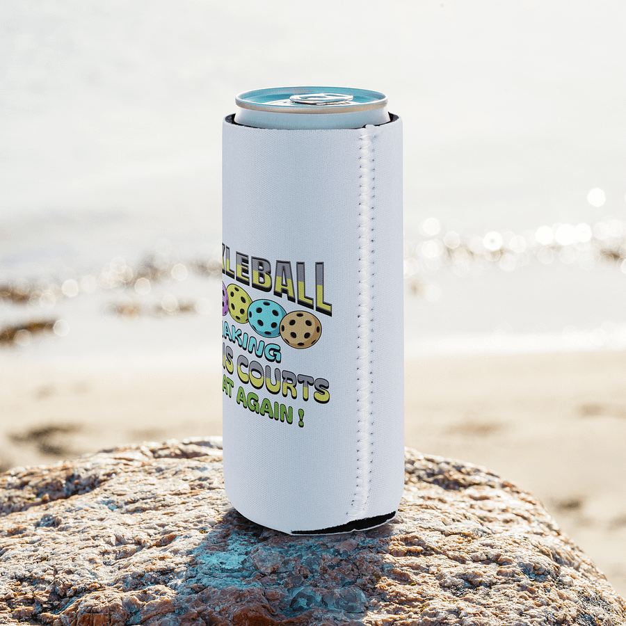Pickleball Making Tennis Courts Great Again Coozie Can Cooler product image (8)
