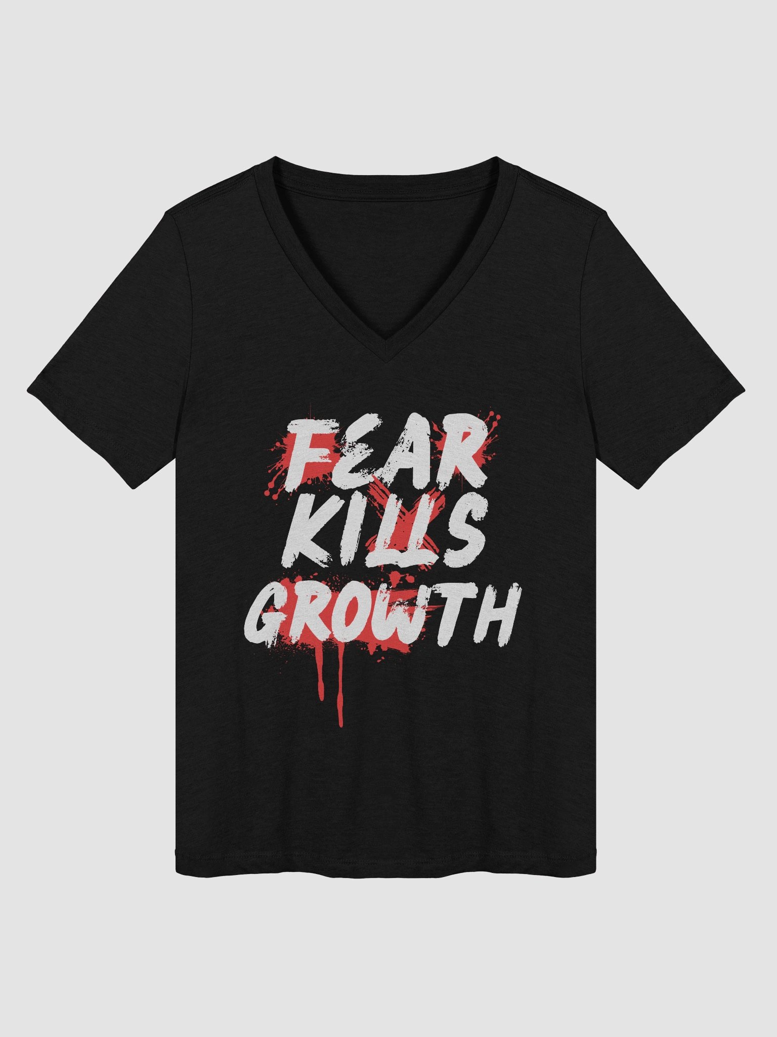 Fear Kills Growth Women's V-Neck - Relaxed Bella+Canvas fit product image (4)