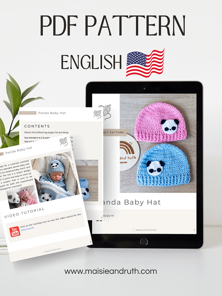 Crochet Pattern: Panda Baby Hat product image (2)