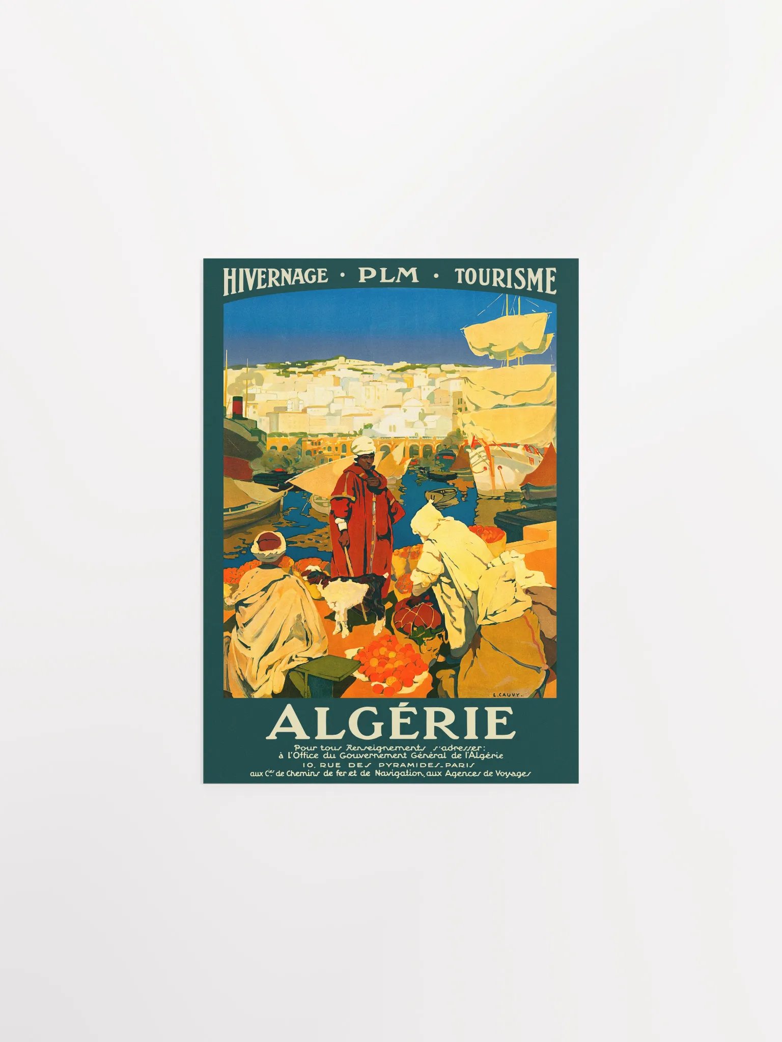Algeria, PLM, 1930 — retro vintage travel poster, retro travel art, retro travel wall art product image (6)
