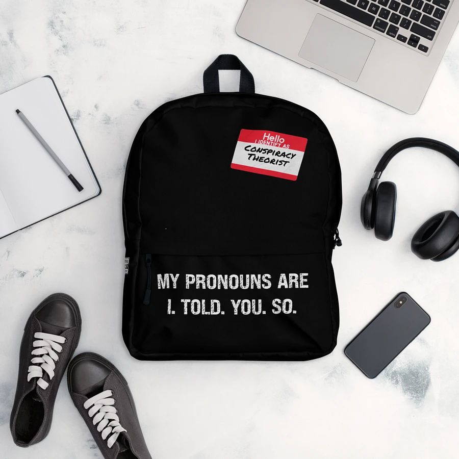 “Conspiracy Pronouns” Back Pack product image (5)