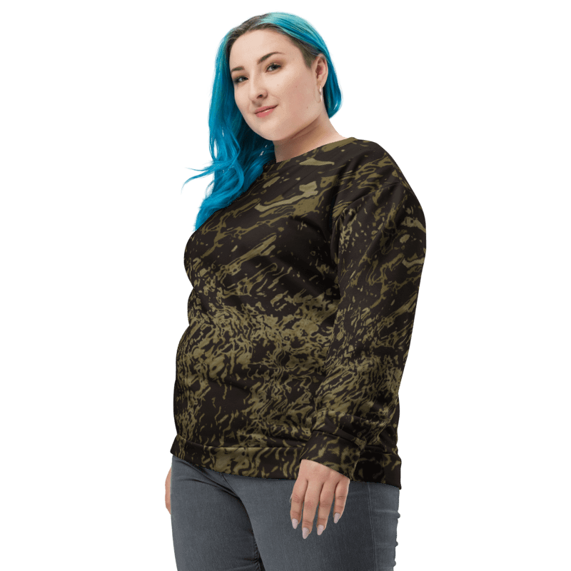 Abstract Brown and Black Marble Effect Unisex All Over Print Sweatshirt product image (12)