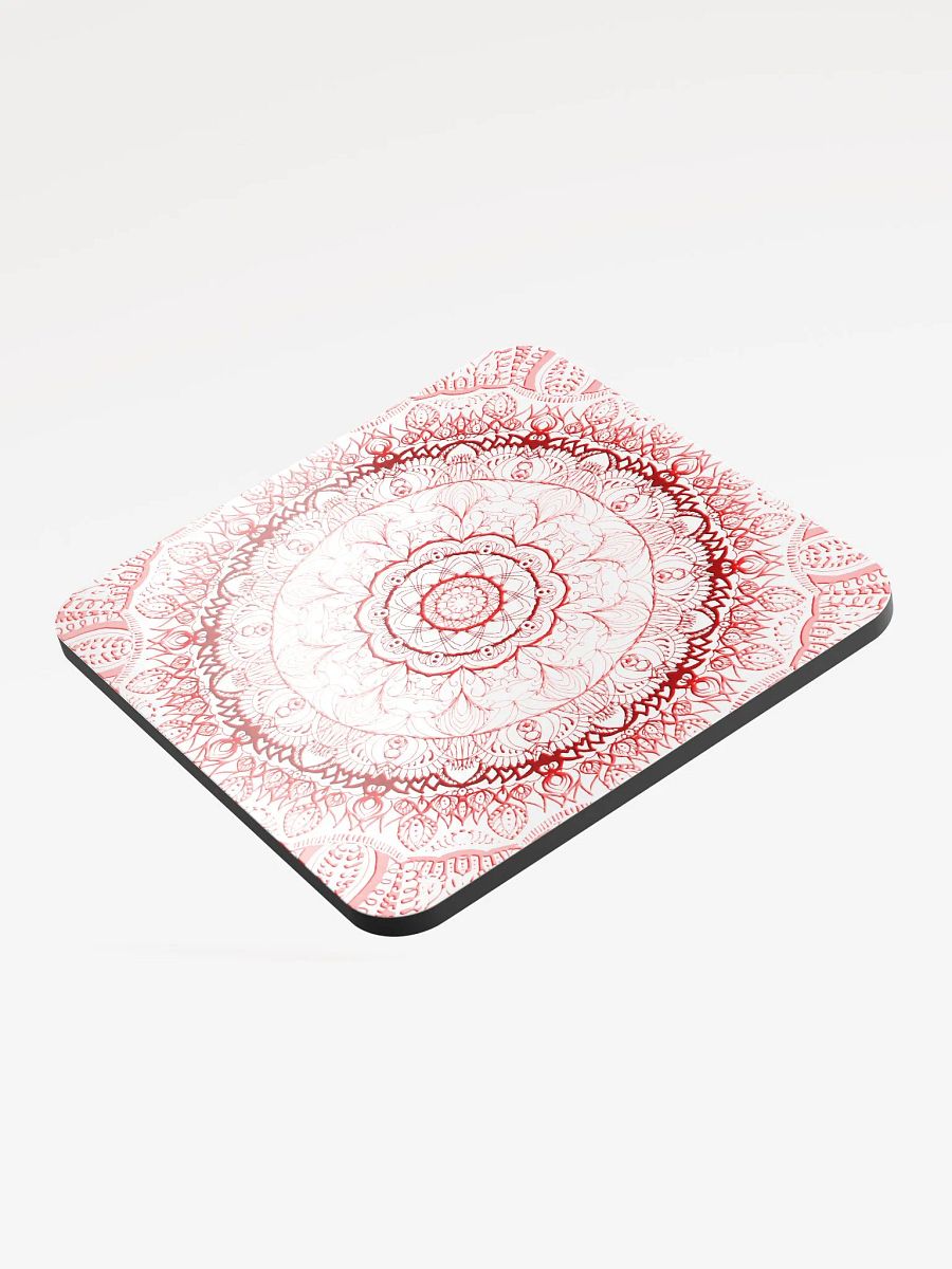 Radiant Red Mandala Cork Coaster product image (3)