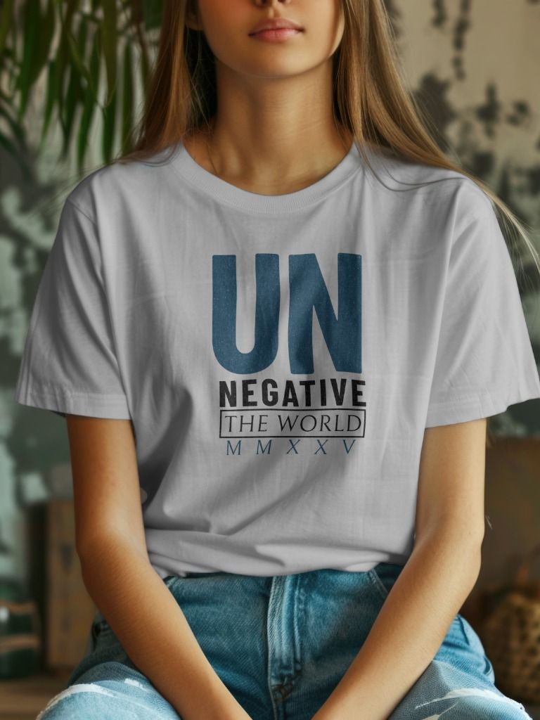 Un Negative the World MMXXV: Inspirational Positivity Statement T-Shirt product image (4)