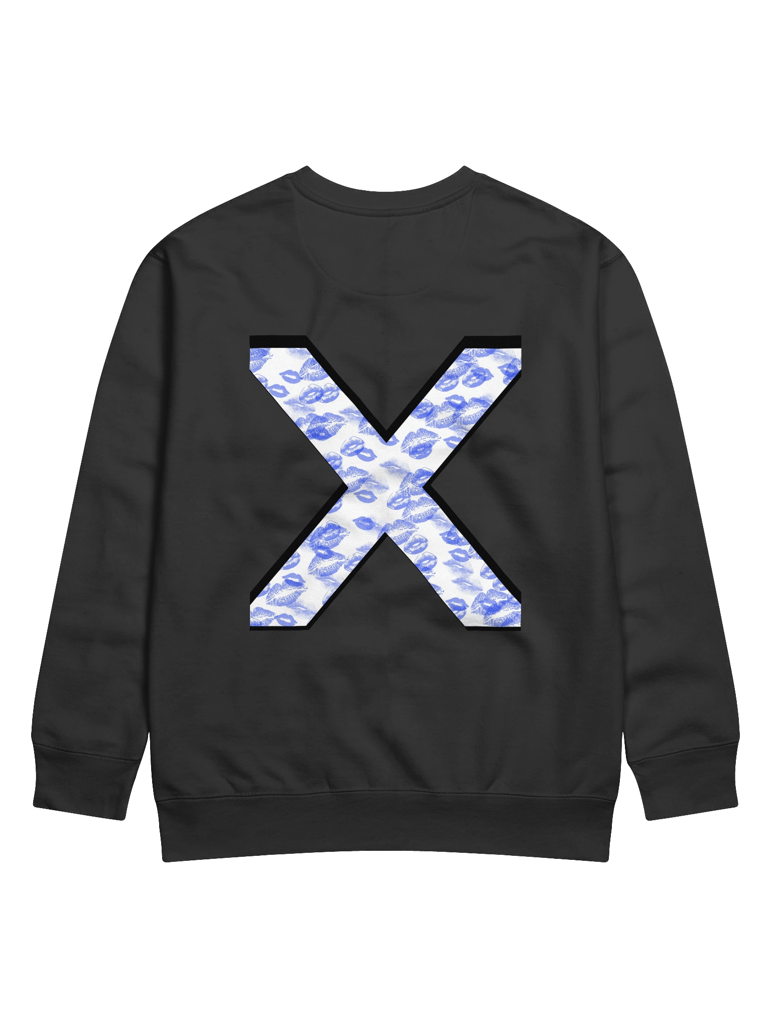 White X Blue Lipstick Kisses | Crewneck product image (1)