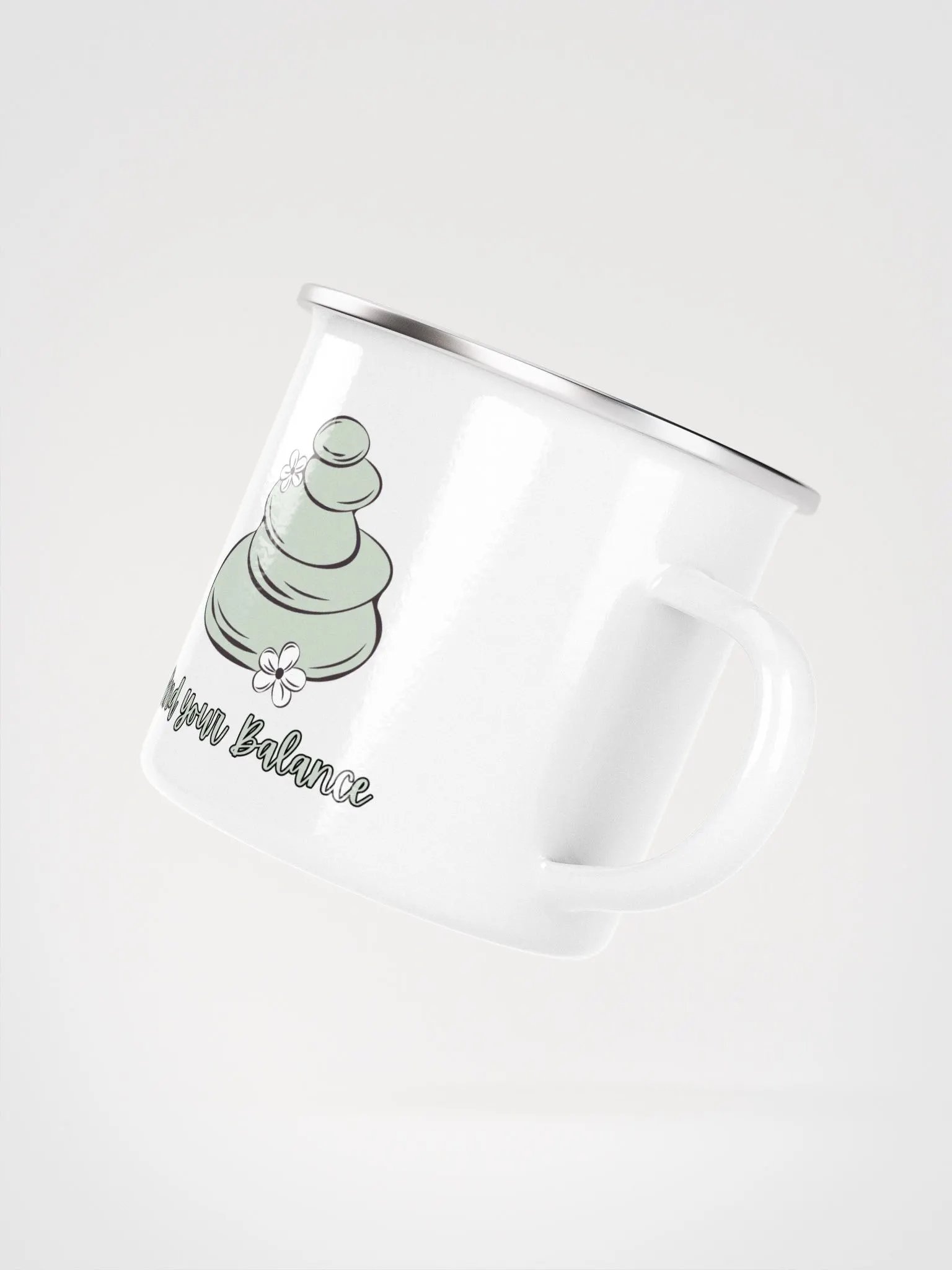 Find Your Balance Enamel Mug, Yoga, Spiritual, Namaste Camping Mug product image (3)