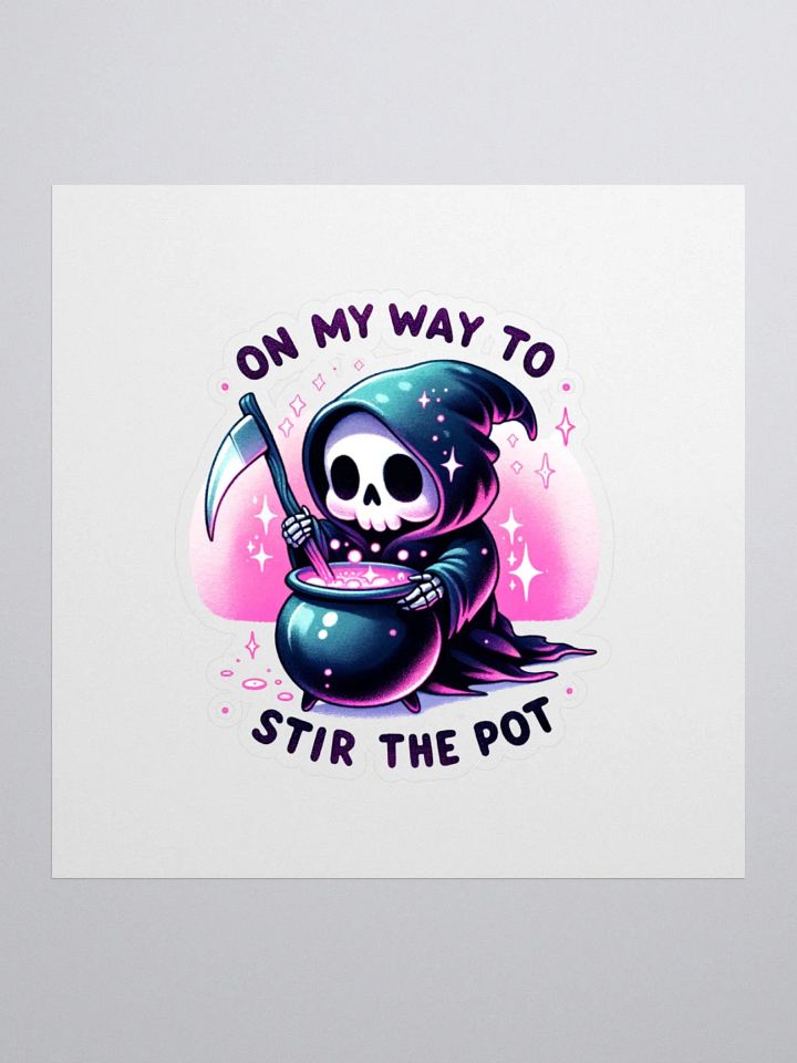Whimsical Grim Reaper Stirring The Pot Sticker product image (1)