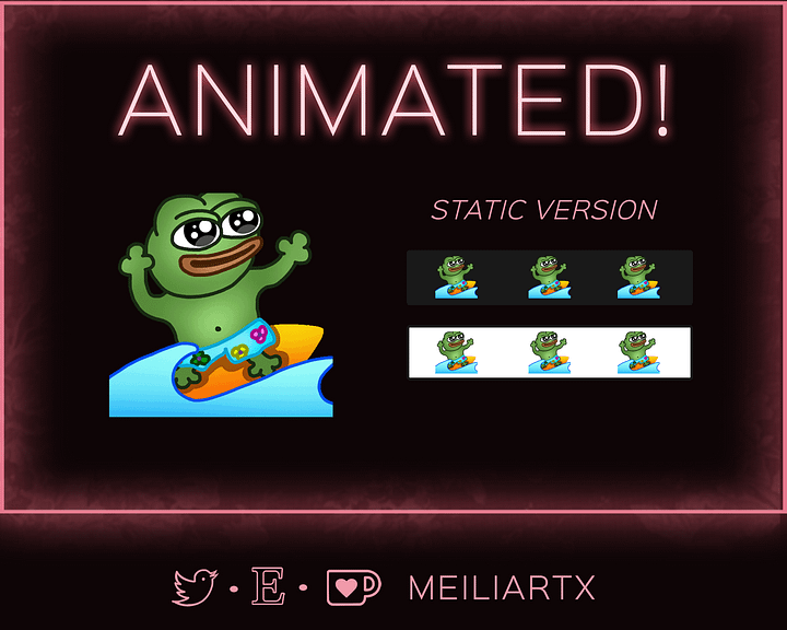 ANIMATED EMOTE Summer Pepe Surf product image (2)