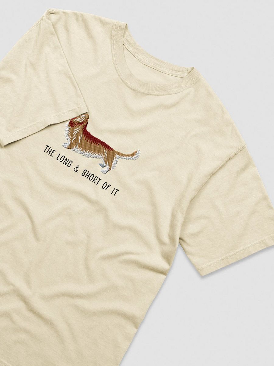 The Long & Short of It T-Shirt(Embroidered) of a Longhaired Dachshund(Fawn) product image (35)