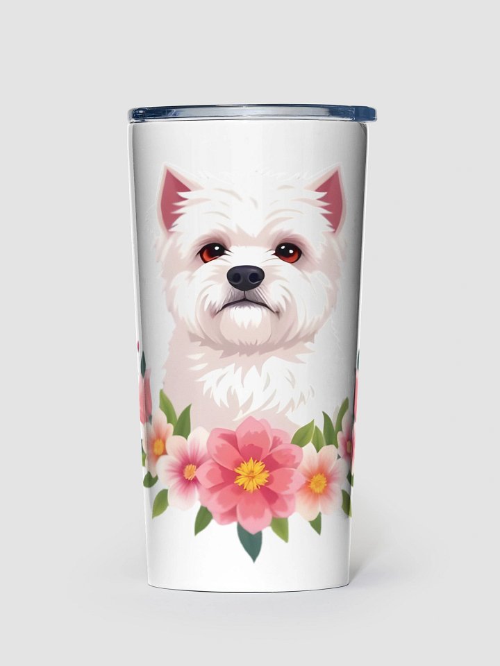 Floral Bichon Frise 20oz Stainless Steel Tumbler product image (1)