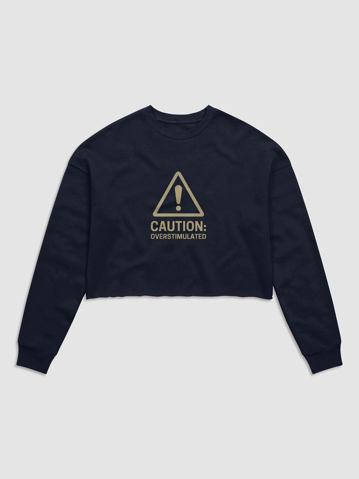 “It’s all a bit!!!” (sm. lined design, #E1CA8D) Women's Fleece Crop Sweatshirt product image (10)