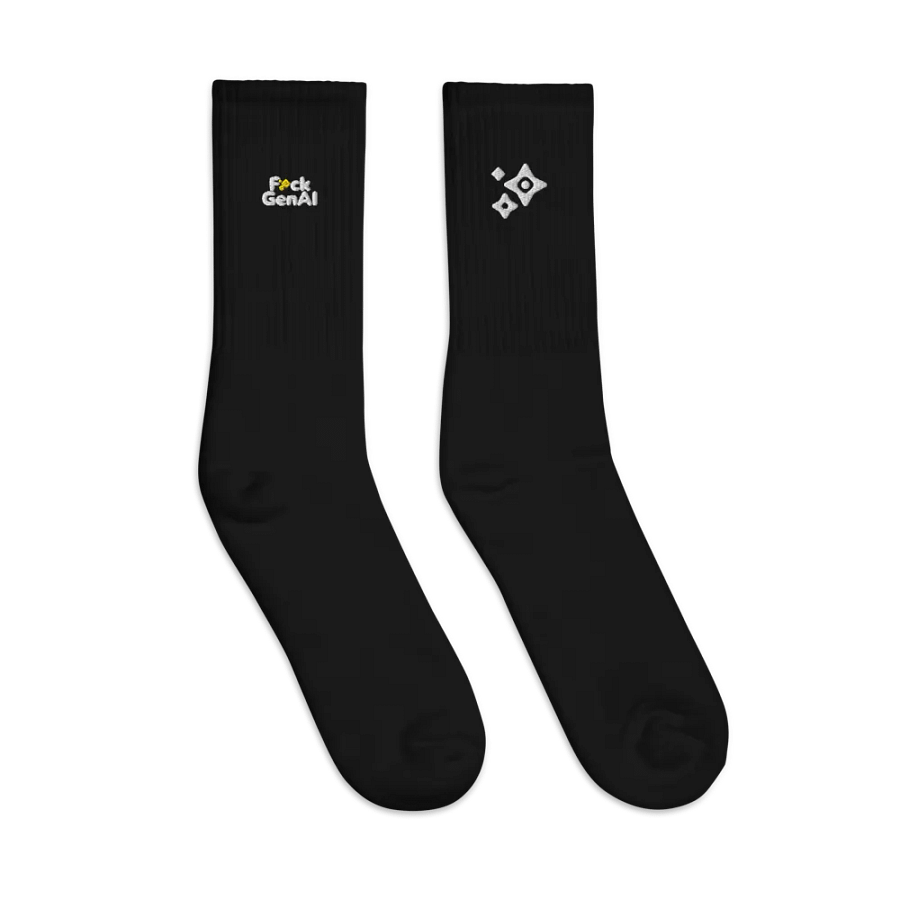 Absolut Idiocy Socks - F✨ck Generative AI (Bright Logo) product image (3)