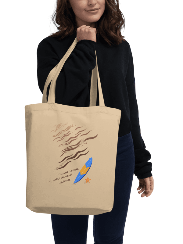 Life Is Better Where Sea Waves Whisper Eco-Friendly Tote Bag ( Side -Beach- ) product image (3)