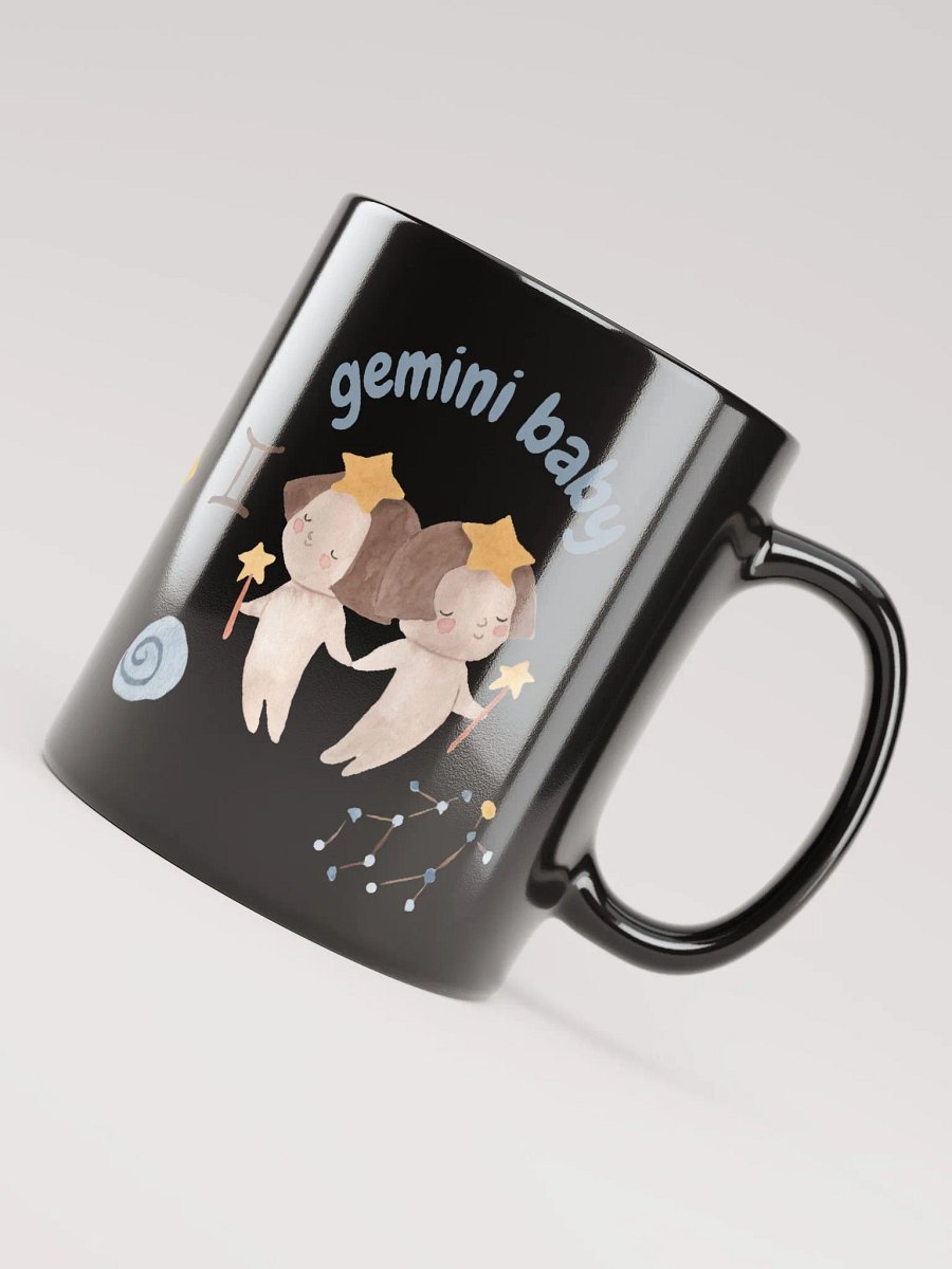 Gemini Baby May 21- June 21 BLACK GLOSSY MUG Baby Gift, New Baby Gift, Fun Astrology Gift product image (8)