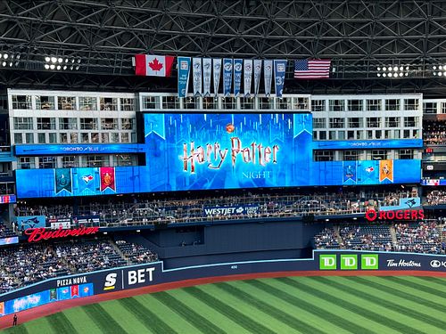 Harry Potter Night @bluejays Date Night with the Mrs! 💙 #bluejays #ravenclaw #harrypotternight