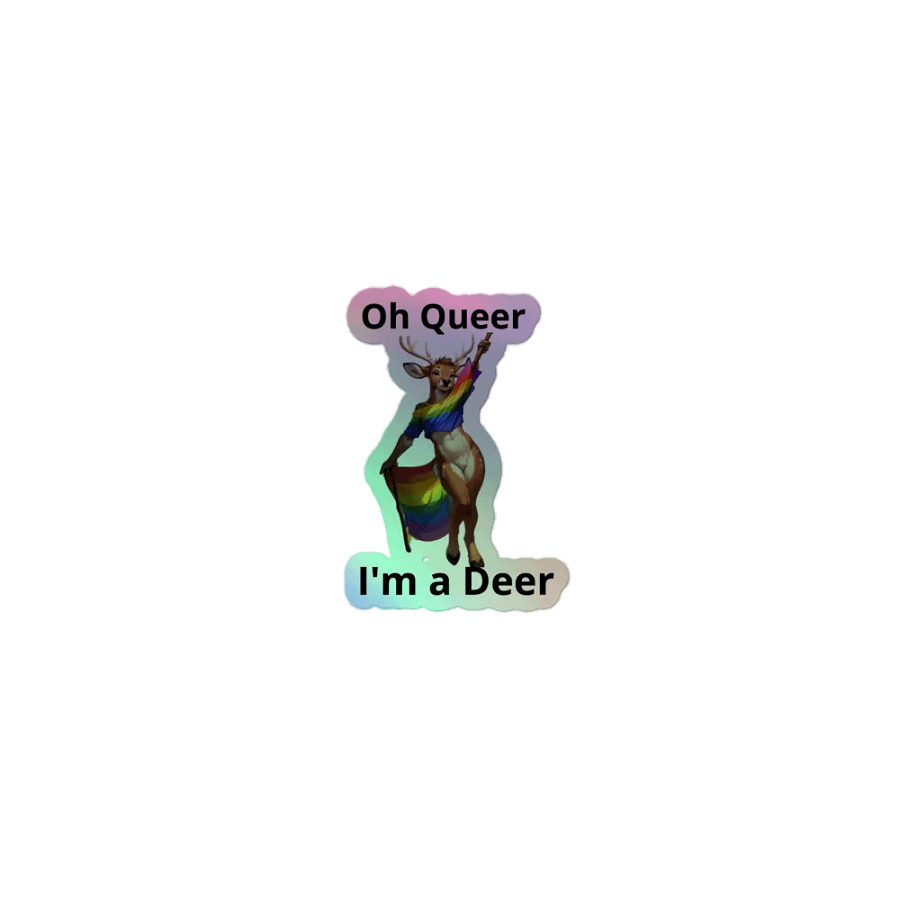 Queer Deer Holographic Sticker product image (1)