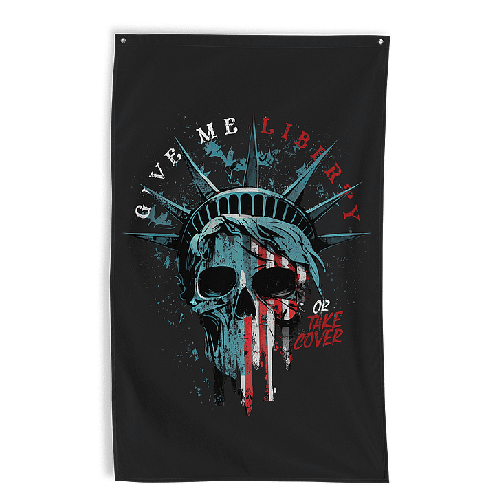 Give Me Liberty or Take Cover Wall Flag product image (1)
