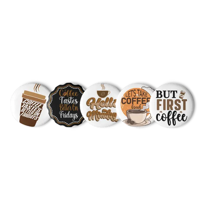 Friday Coffee Vibes Pin Button Set product image (1)