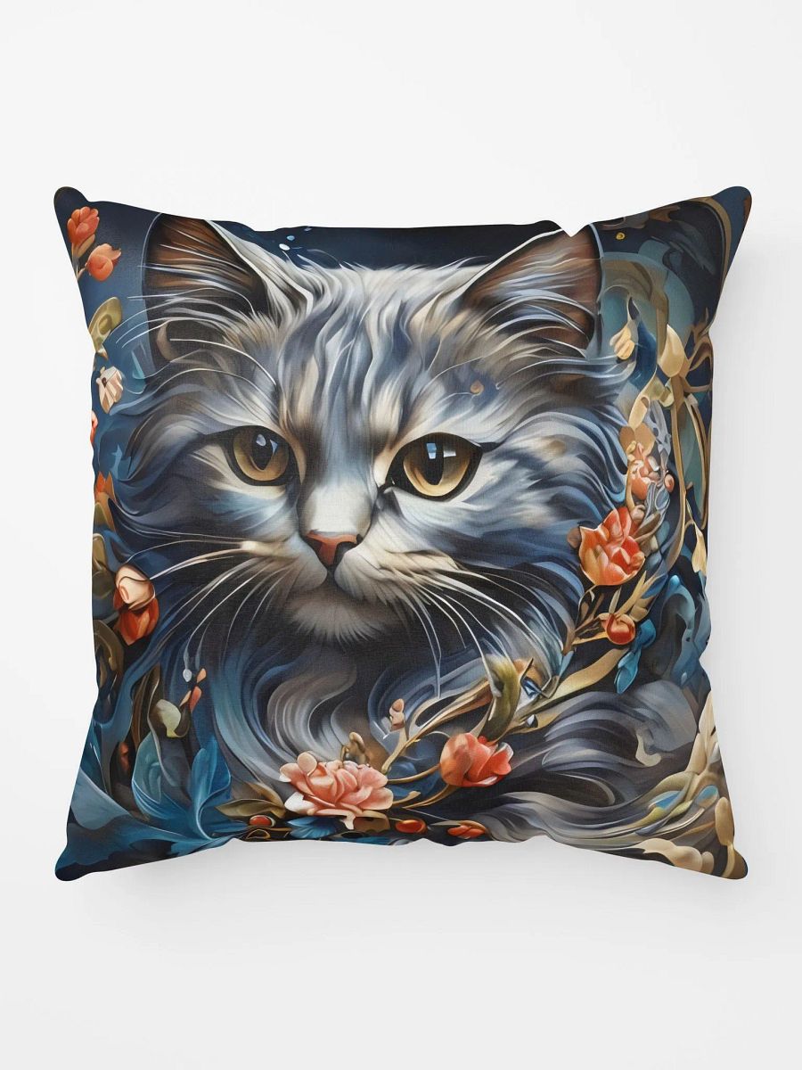 Whiskers & Petals, Serenity in Bloom Pillow product image (1)