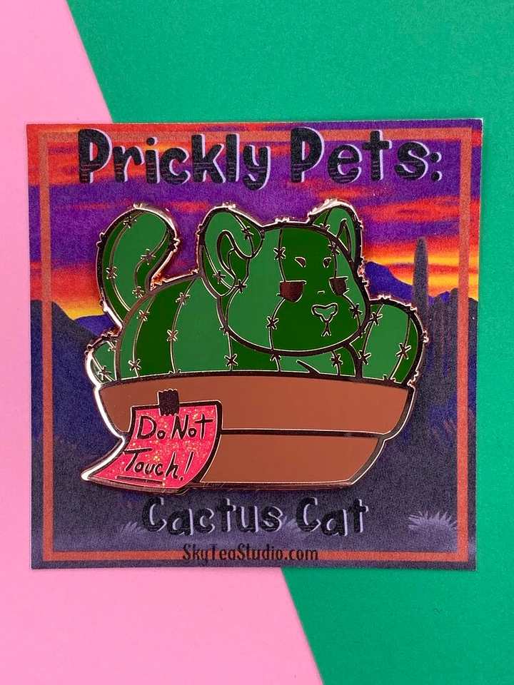 Prickly Pet: Cactus Cat Enamel Pin product image (1)
