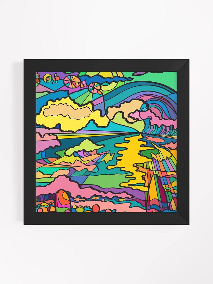 Vibrant Ayous Wood Framed Matte Poster - Night Ocean product image (4)