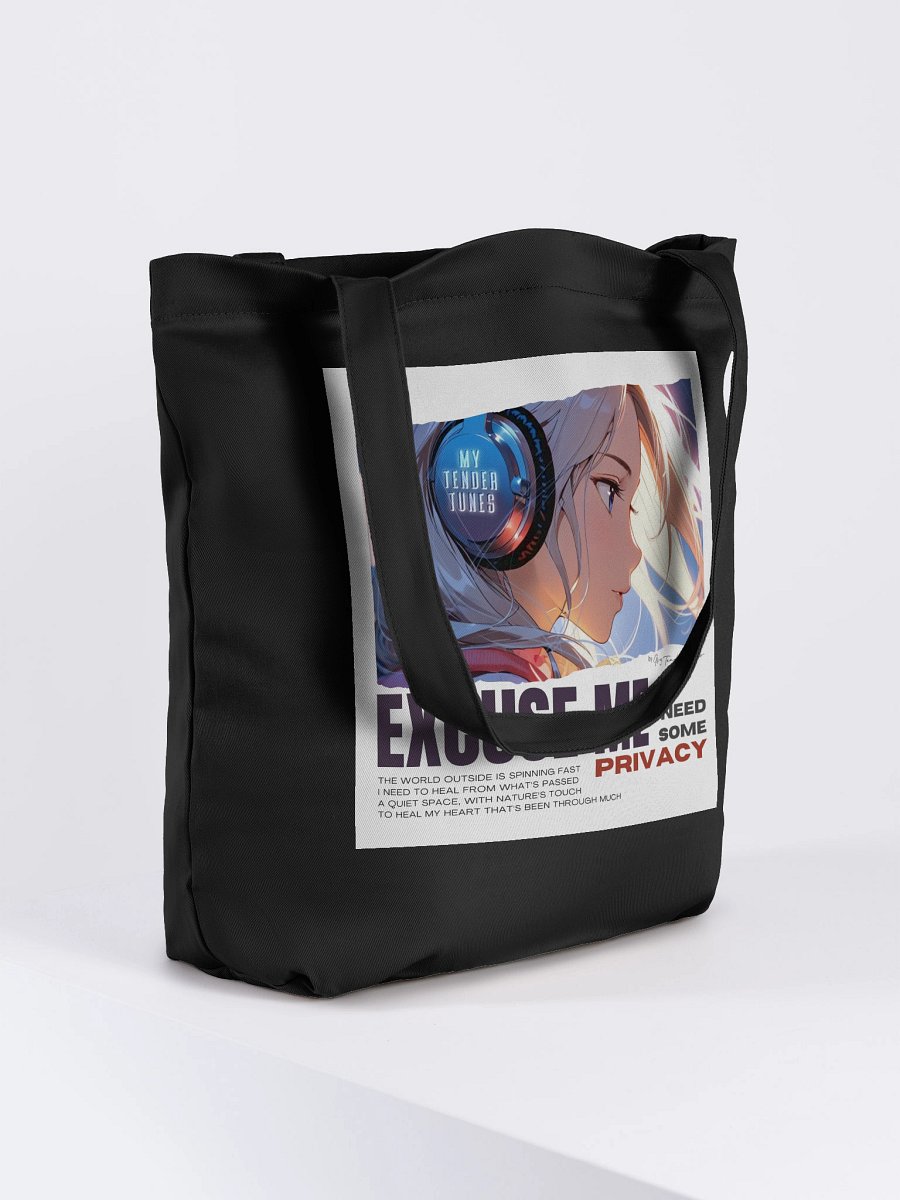 EXCUSE ME, I NEED SOME PRIVACY - Original Artwork with Lyric Highlights. Organic Cotton Tote Bag product image (4)