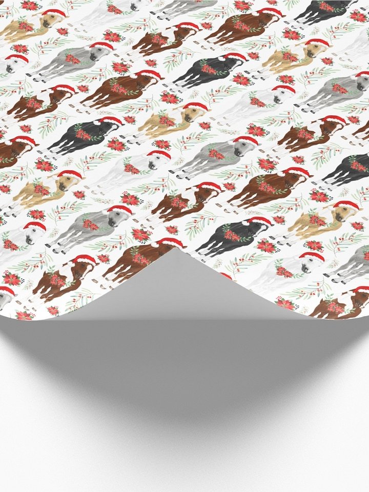 Horses in Santa Hats Christmas Gift Wrapping Paper product image (2)