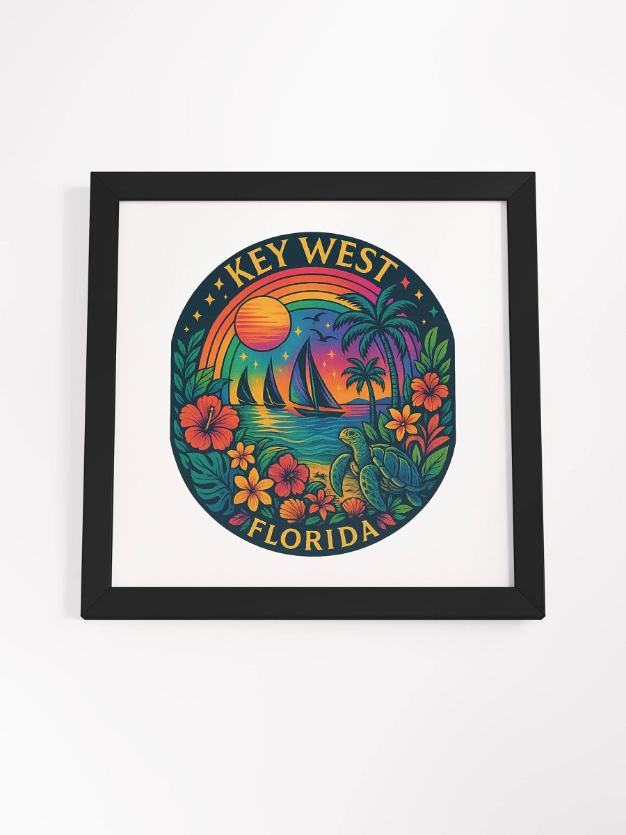 Key West Framed Poster with Tropical Ocean Scene product image (11)