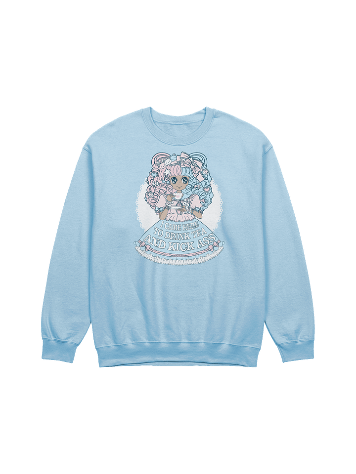 I Came Here to Drink Tea & Kick Ass (OTT, Blue) sweatshirt product image (4)