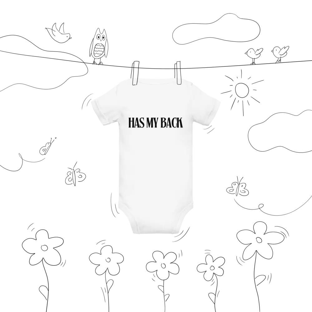 Unisex Baby Onesie - GOD Has My Back - White with Black Letters product image (9)