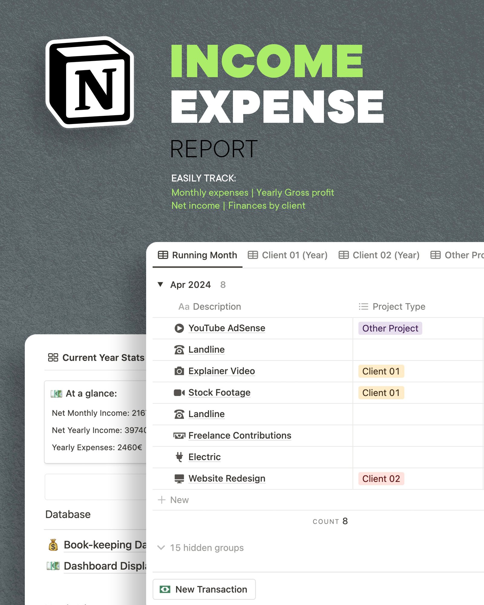 Income | Expense Report (Notion Template) product image (1)