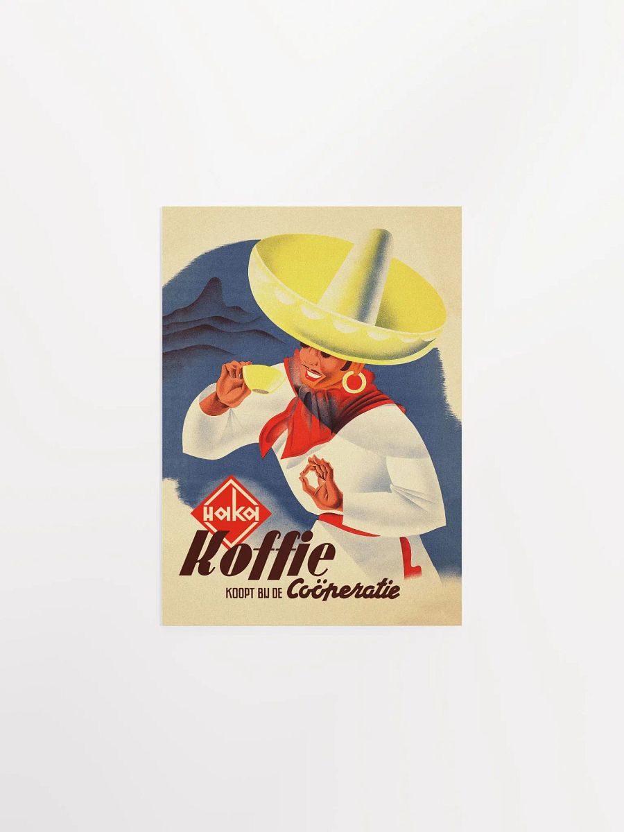 Coffee retro poster (Dutch/Holland), 1950s — coffee vintage poster, coffee print, kitchen art, retro poster, vintage art product image (8)
