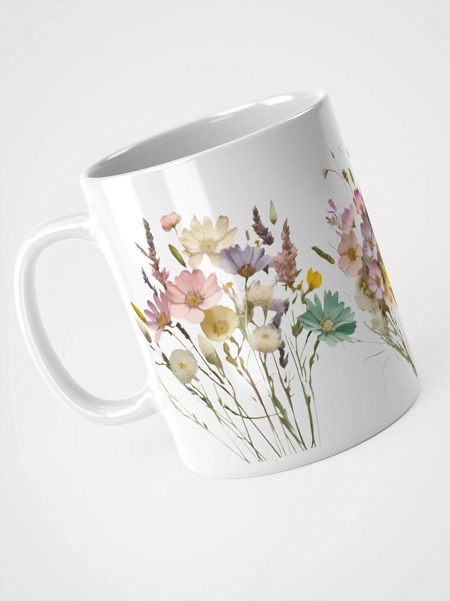 Boho Flowers White Glossy Ceramic Mug product image (3)
