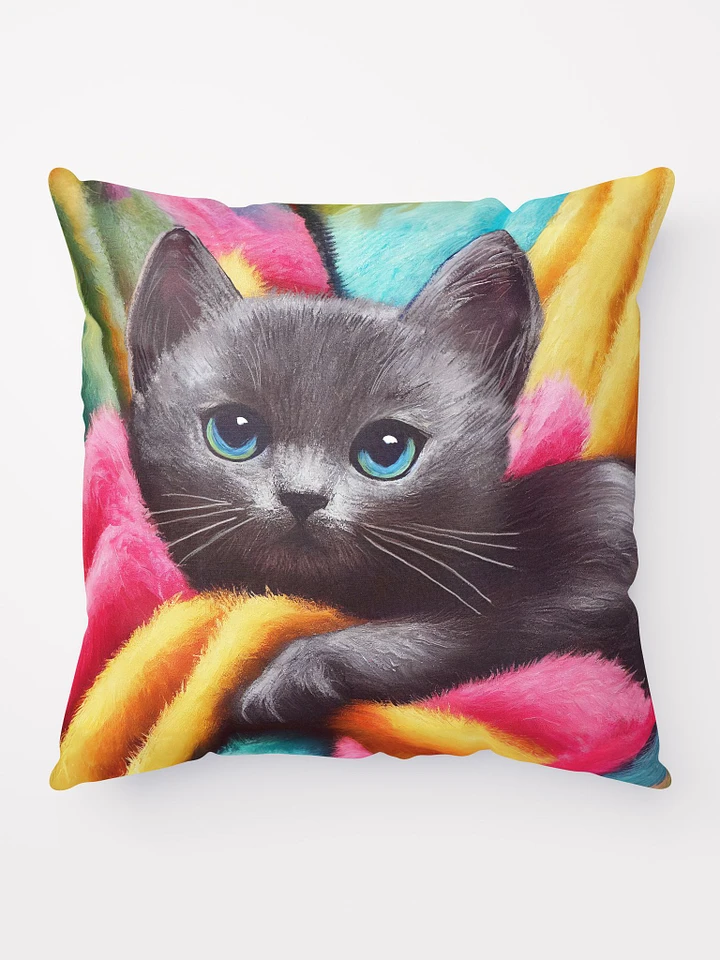 Dark Grey Kitten - Cute Cat Throw Pillow product image (1)