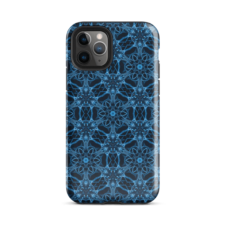 Tough Phone Case for iPhone® - Blue Hex Geometric Neural Network Pattern product image (2)