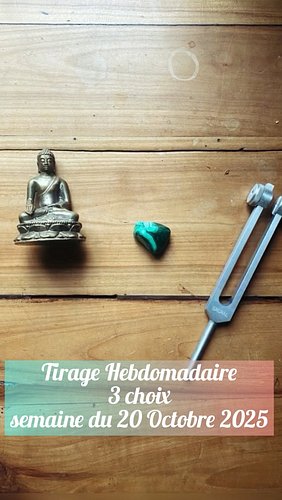 🔮 Votre tirage Hebdo ✨
🃏 Semaine du 20 Octobre 2025 🫶🏼

👉🏼Choisissez l’objet harmonisant 🪷 qui vous appelle le plus 👀✨ 

🔮 Pu...