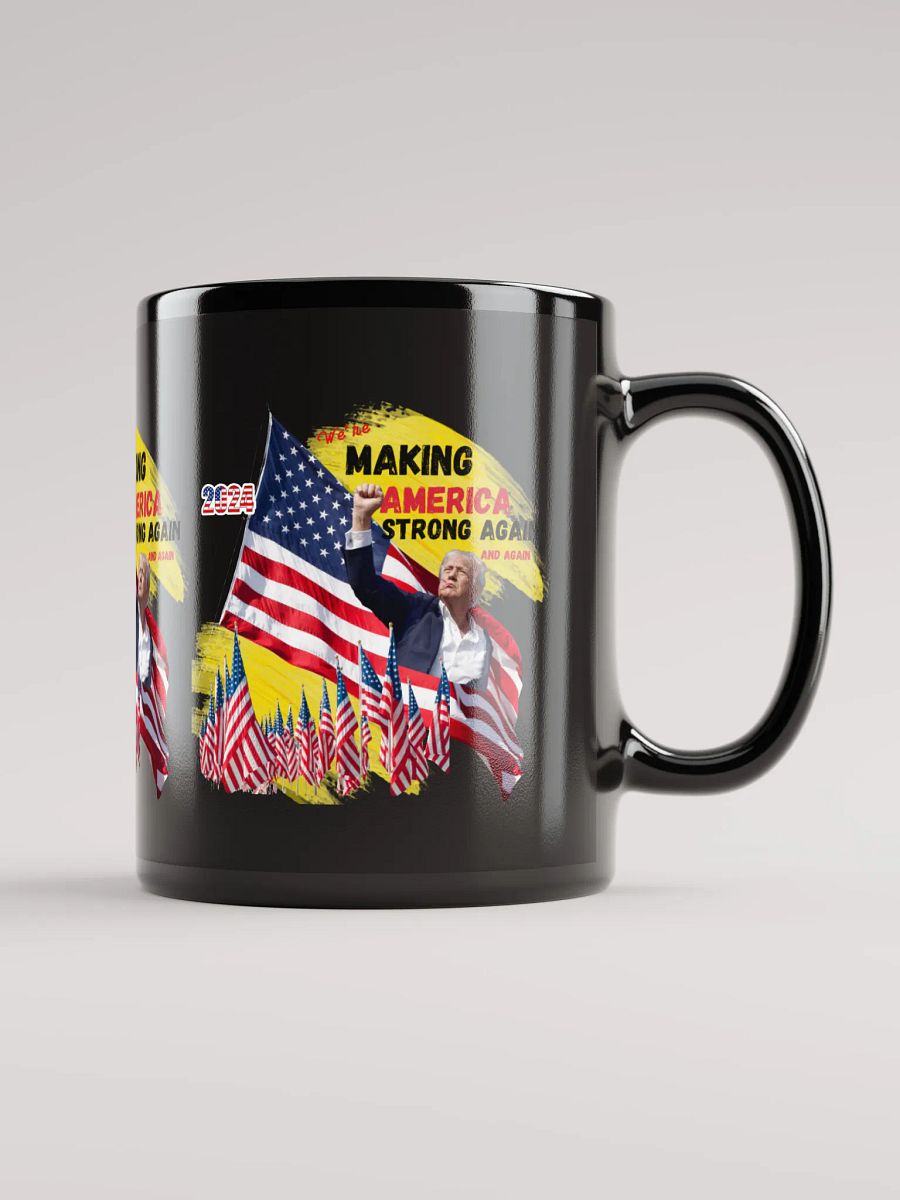 Black Mug Make America Strong Again for Dads and office staff product image (1)