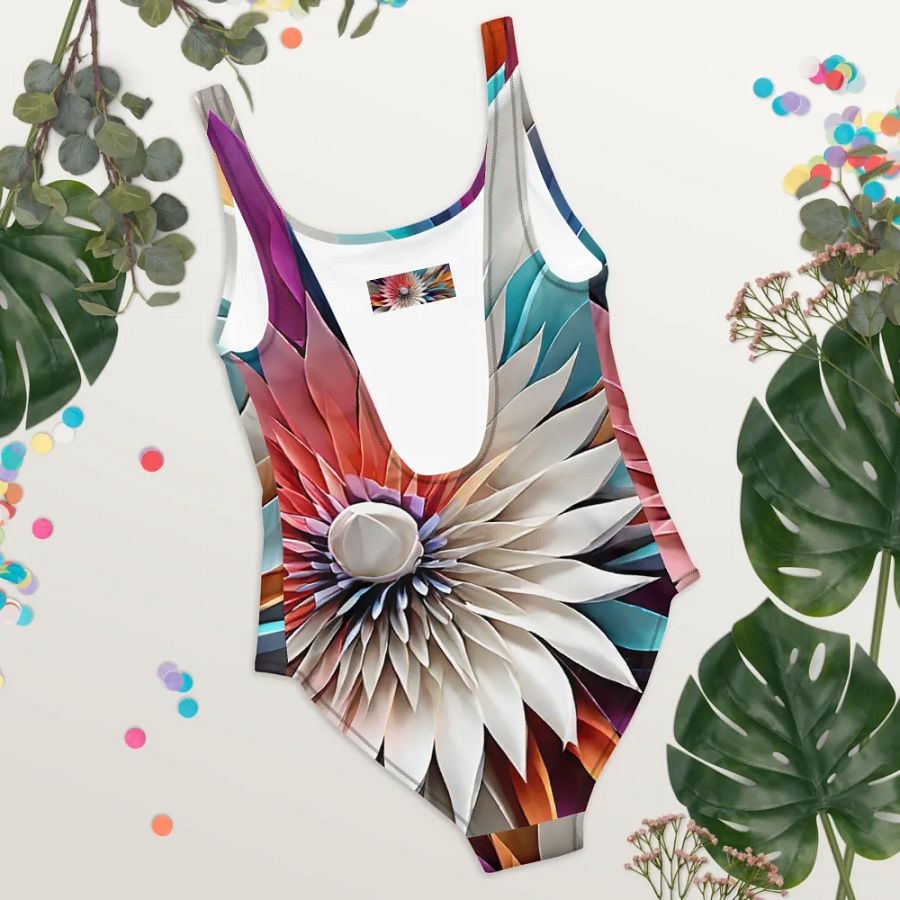 Abstract floral swimming suit product image (6)