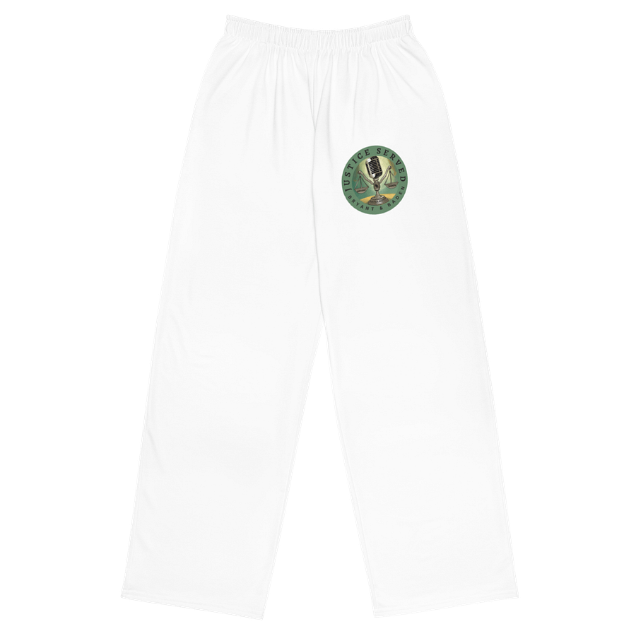 Justice Served White Wide-Leg Pants UNISEX product image (1)
