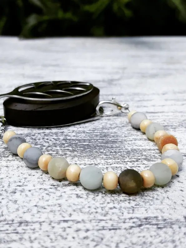 Daylight Bracelet | Amazonite & Wood | Handmade Accessory for Bellabeat Leaf Urban & Ivy product image (1)