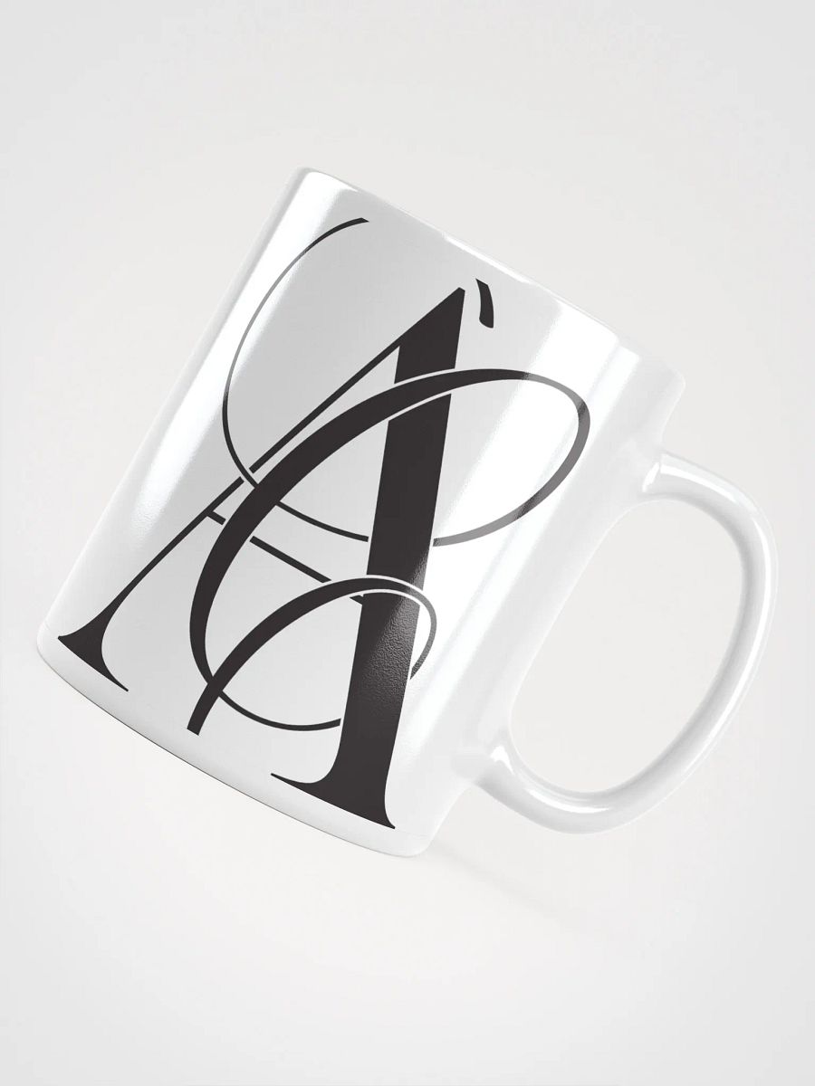 Elegant A Calligraphy White Glossy Mug (Black) product image (4)