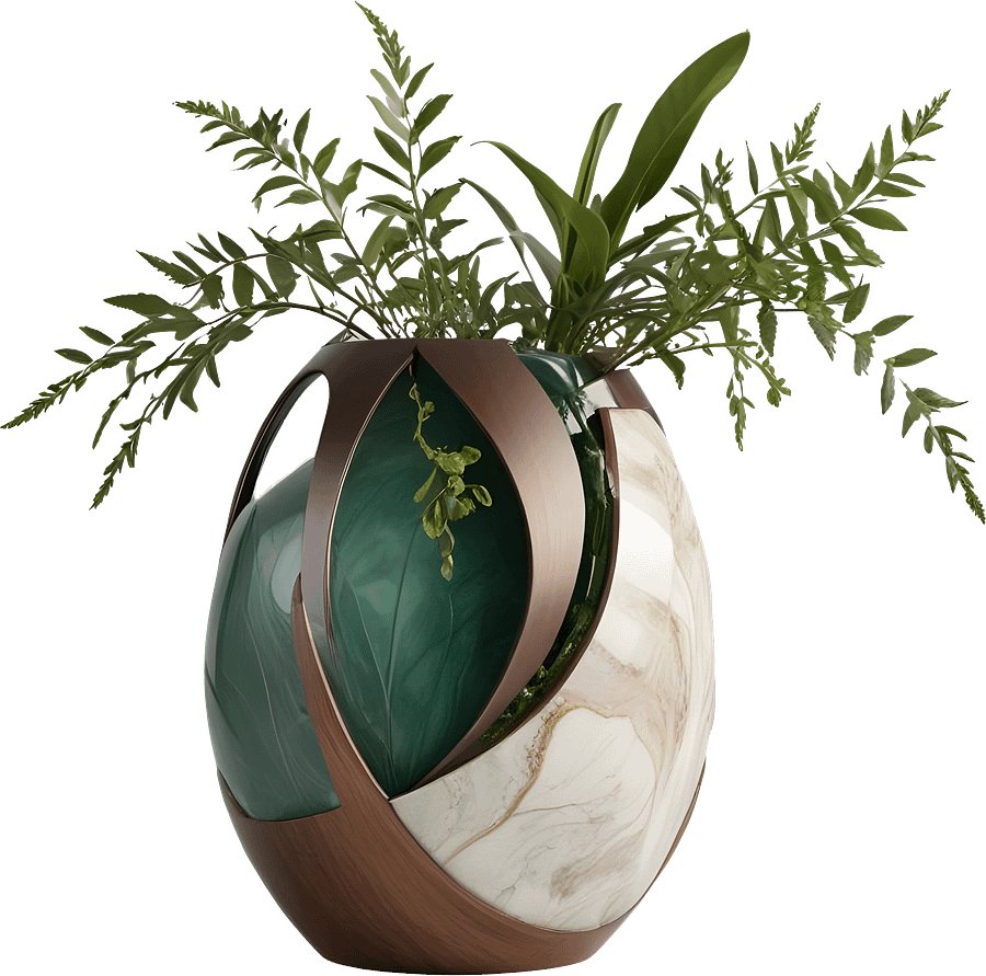Luxe Botanique – Vase Art Déco with Plant home decor product image (1)