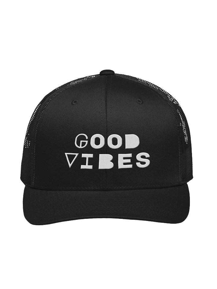 Embroidered Good Vibes Breathable Retro Trucker Hat product image (1)