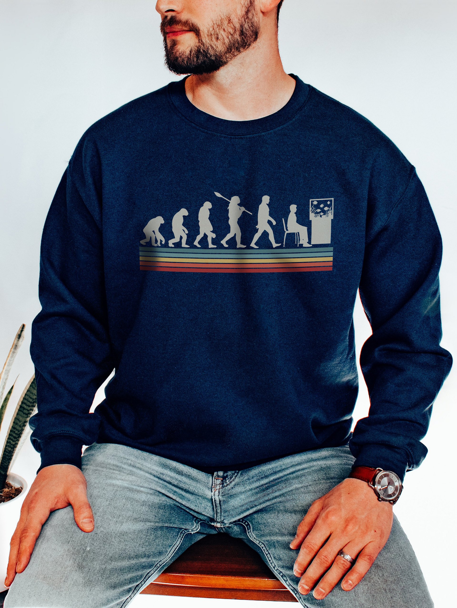 Evolution of an Aquarist | Sweatshirt for Freshwater, Saltwater, and Coral Reef Aquarists product image (15)
