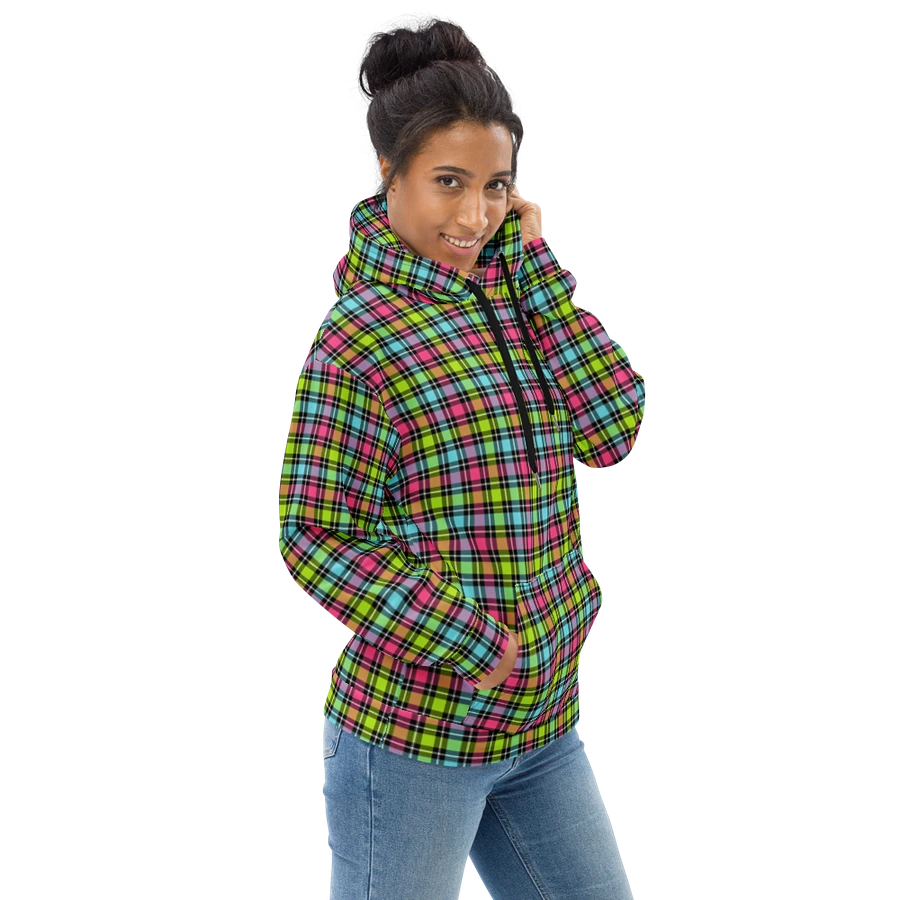 Neon Checkered Plaid Hoodie product image (1)
