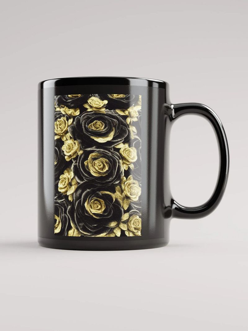 Gold & Black Roses Mug