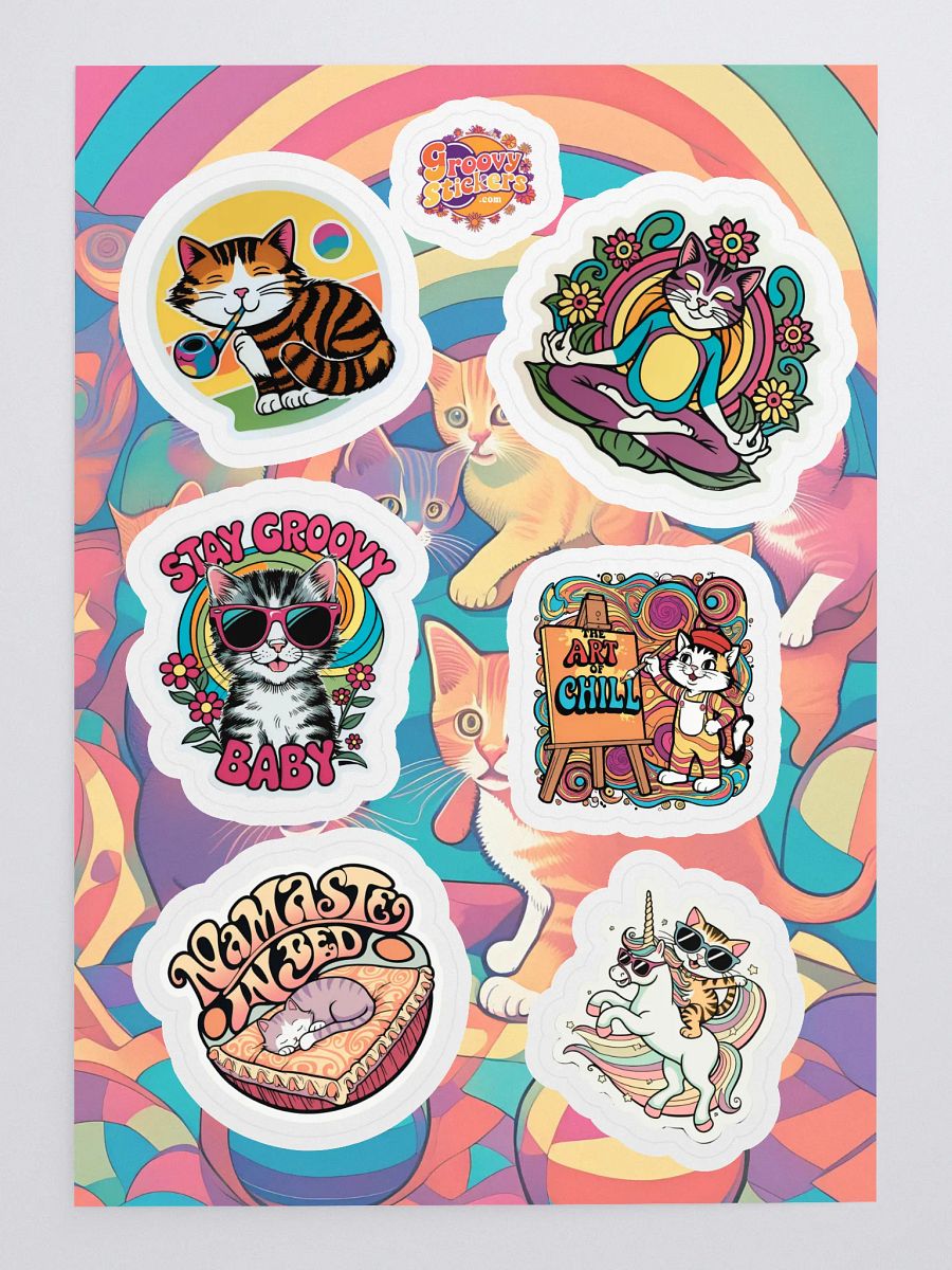 Psychedelic Kittens Kiss Cut Sticker Sheet product image (3)