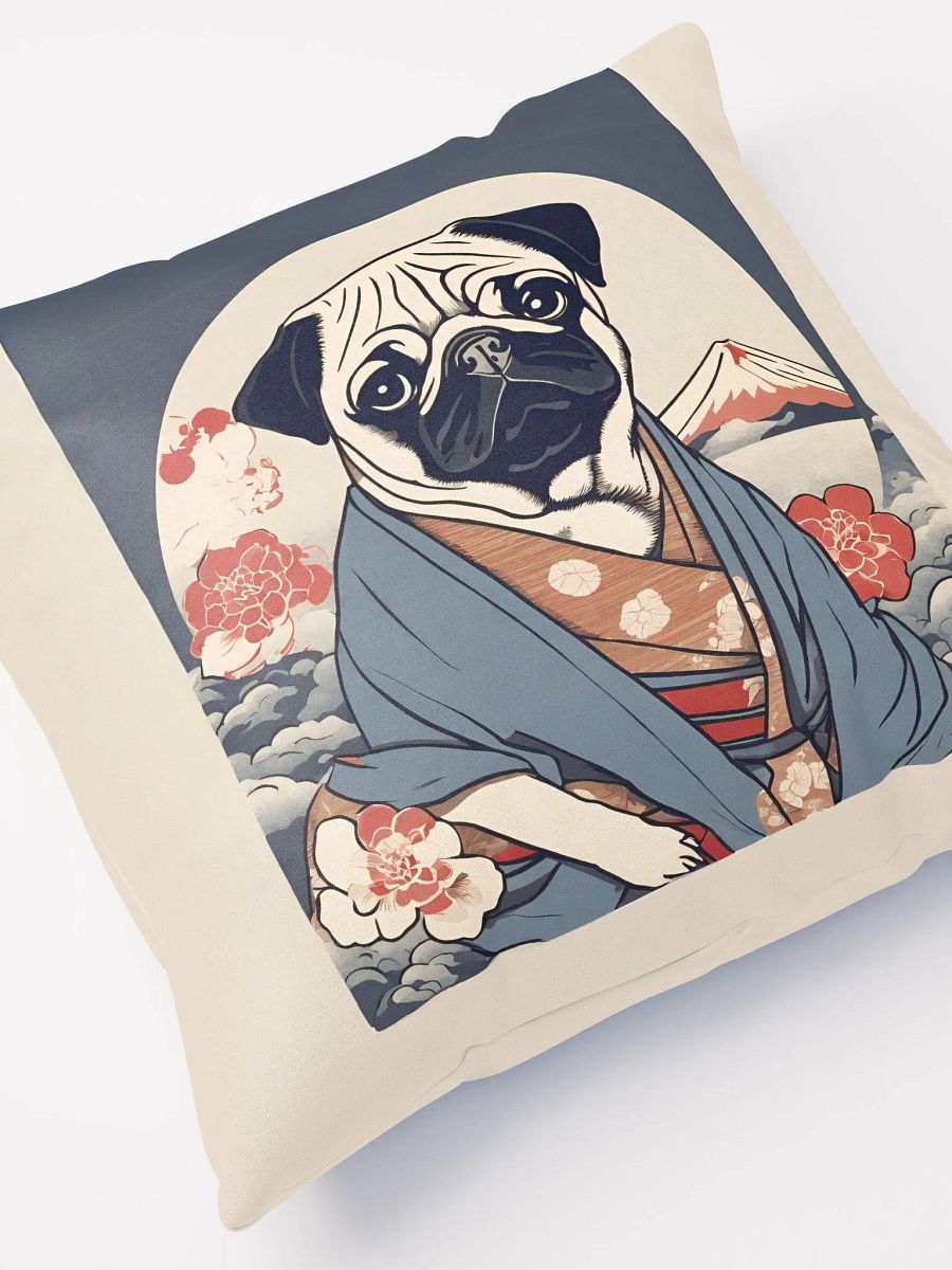 Pug Ukiyo-e style Pillow product image (5)